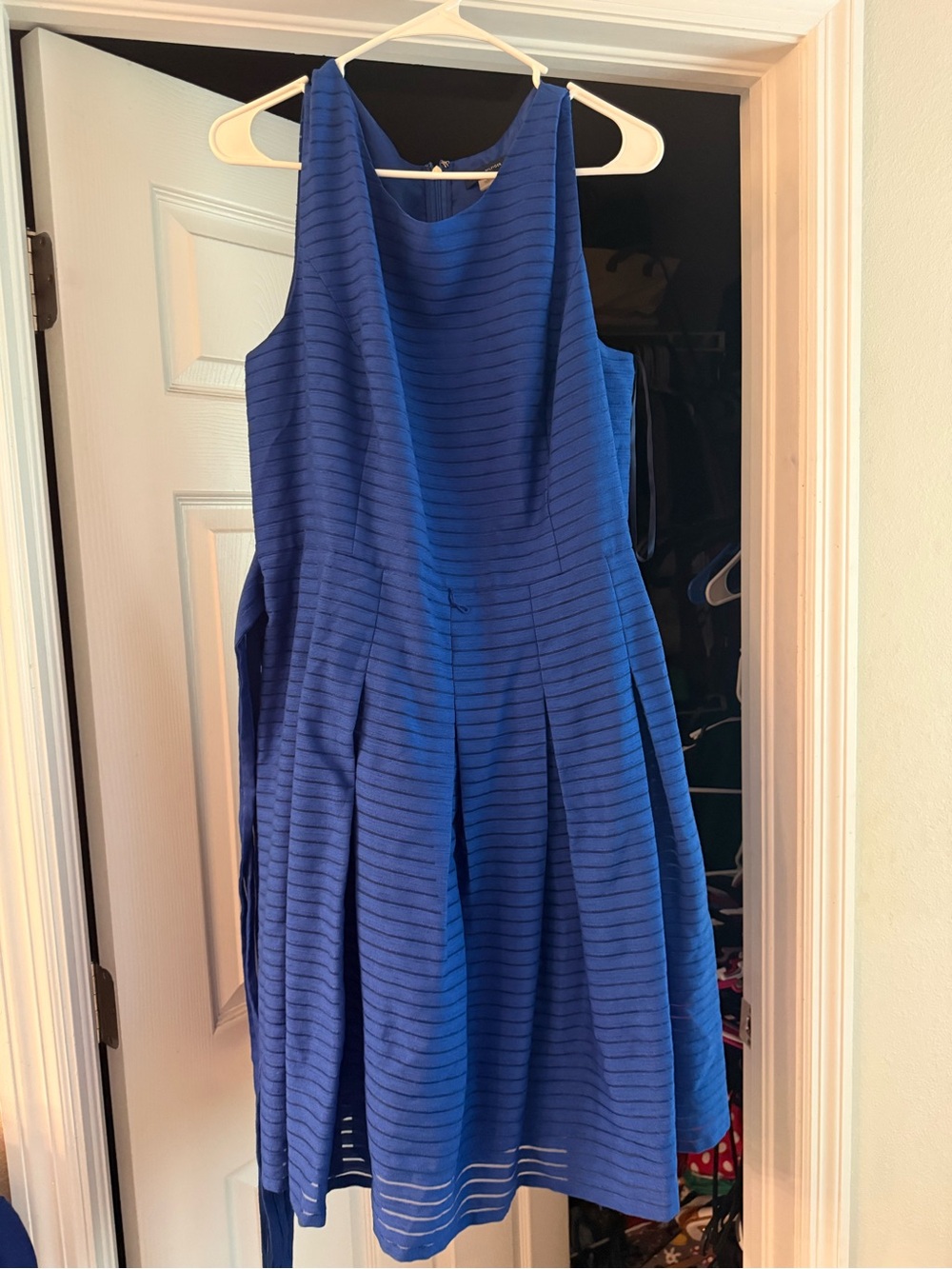 Tommy Hilfiger Royal Blue Striped Midi Dress